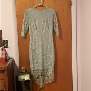 Light grayish blue lace shift dress, NEW
